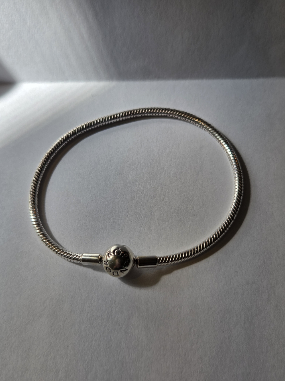 Pandora Silver Snake Chain Charm Bracelet - Sterling Silver 8"